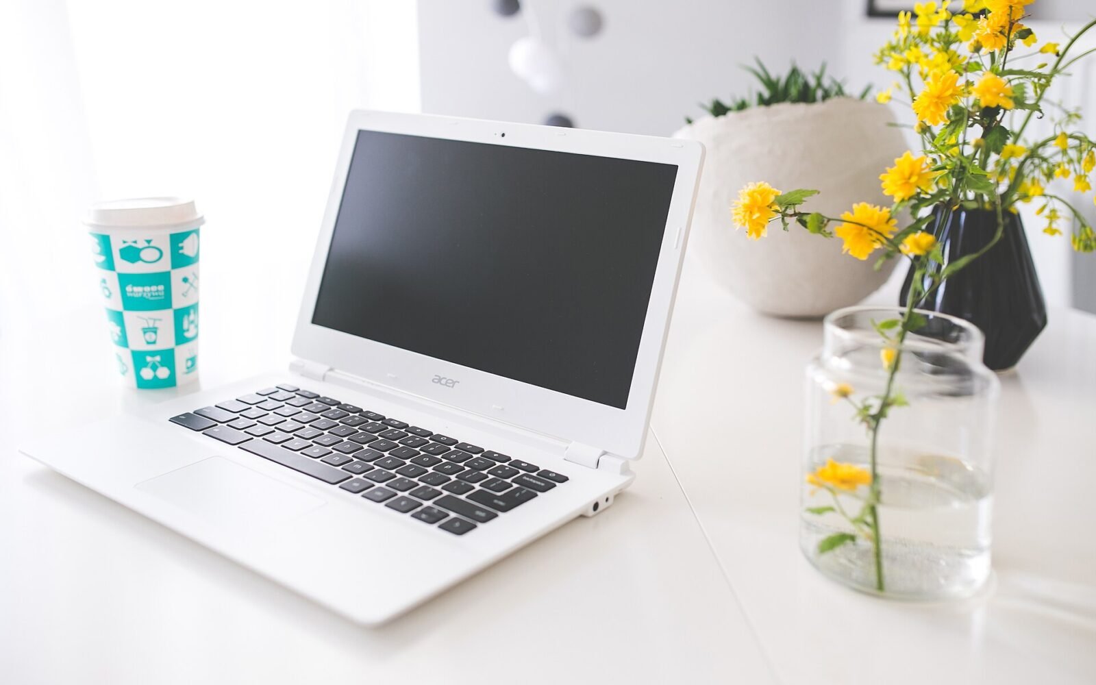 Calm minimal desk with understated technology